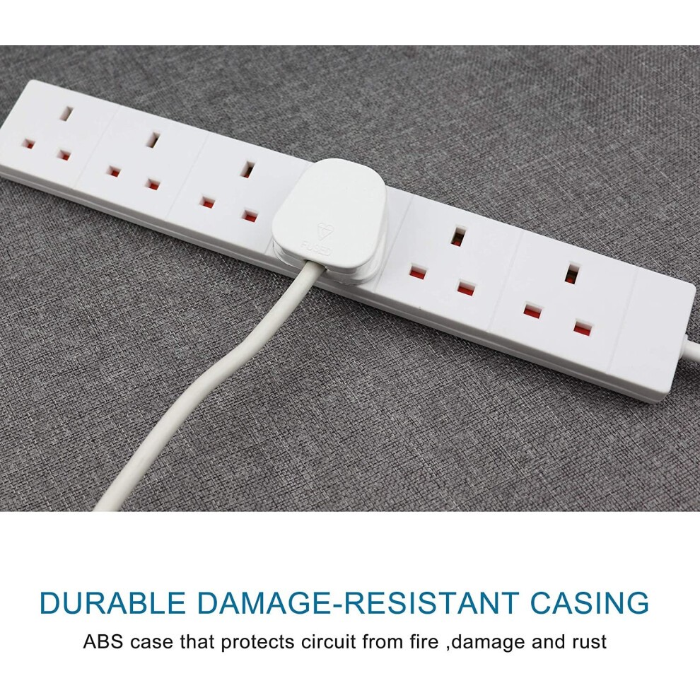 ExtraStar 6 Way 13A White Extension Lead 3m - image 2