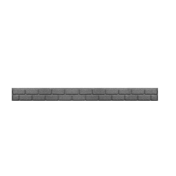Grey 9cm border brick with an ultra curve design, featuring a textured surface and a classic brick pattern, ideal for landscaping and garden edging.