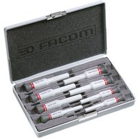 Facom AEX.J2 set of 8 micro-tech Torx screwdrivers in a gray foam-lined metal case.
