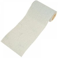 Faithfull sanding roll, silicon carbide, 115mm x 5m, 320 grit, light gray, partially unrolled.