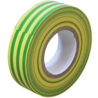 Green and yellow striped Faithfull PVC electrical tape roll, 19mm x 20m.