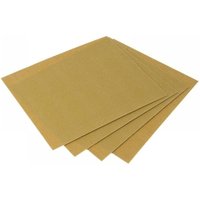 Beige Faithfull glasspaper sanding sheets, 230x280mm, Grade 1, stacked and slightly fanned out.