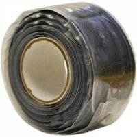 Black Faithfull silicone tape roll, 25mm wide, 3m long, with a glossy finish and protective plastic wrap.