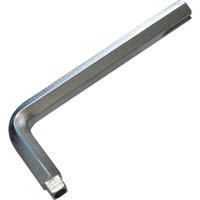 Faithfull 10mm square radiator spanner, L-shaped, silver metal with a square end for radiator valve adjustment.