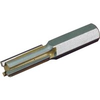 Faithfull 10mm TCT Masonry and Mortar Rake Bit, silver with gold cutting edges and hexagonal shank.