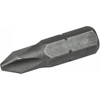 Faithfull Phillips S2 steel screwdriver bit, Ph2 x 25mm, silver-gray, hexagonal base, pack of 3.