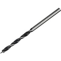 Faithfull 3mm lip and spur wood drill bit, silver with spiral flutes and pointed tip for precision drilling.