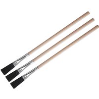 Faithfull 3 Piece Flux Brush Set with wooden handles and black bristles, ideal for applying flux or paste.