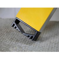 Yellow Faithfull 3 Vial Box Spirit Level with black end cap and textured grip handle.