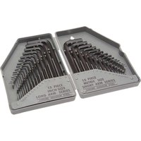 Faithfull 30 Piece Hexagon Allen Key Set in a gray plastic case with organized metric and imperial sizes.