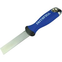 Blue-handled Faithfull filling knife with 25mm stainless steel blade and soft grip.