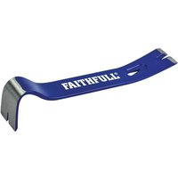 Blue Faithfull utility bar 175mm with curved claw and flat prying end, featuring the brand logo in white.