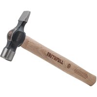 Faithfull joiners hammer with black metal head and FSC hickory wood handle, 454g (16 oz) weight.