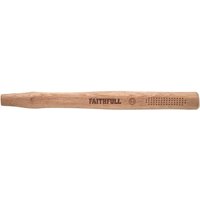 Faithfull 350mm hickory ball pein hammer handle, natural wood finish with engraved logo and textured grip.