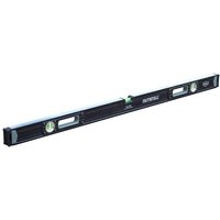Black Faithfull 120cm heavy-duty spirit level with dual vials and rubber end caps.
