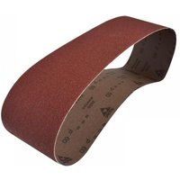Maroon Faithfull cloth sanding belt, 915 x 100mm, 60 grit, looped with printed interior.