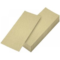 Pack of five beige Faithfull 1/2 orbital sanding sheets, medium grit, rectangular shape.