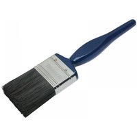 Blue-handled Faithfull utility paint brush, 50mm wide, with black bristles and a silver ferrule.