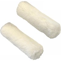 Faithfull medium pile mini roller refills, white, cylindrical, 100mm, pack of 2.