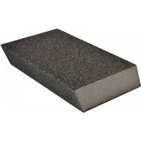 Black Faithfull dual angle drywall sanding block with medium 80 grit surface and rectangular shape.