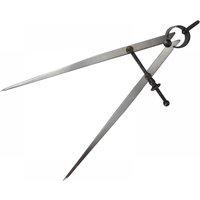 Silver Faithfull spring divider with 200mm legs, adjustable screw, and circular hinge.