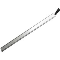Aluminium wide track cutting guide with black handle, silver finish, and measurement markings.
