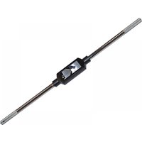 Faithfull ATW0079 Tap Wrench, black center with silver bar handles, adjustable for M7-M27 taps.