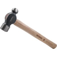 Faithfull ball pein hammer with polished steel head and smooth hickory handle, 1.361Kg weight.