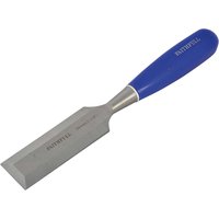 Faithfull Bevel Edge Wood Chisel with blue handle and silver steel blade.