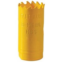 Yellow Faithfull Bi-Metal Cobalt Holesaw 29mm with jagged edge and embossed text