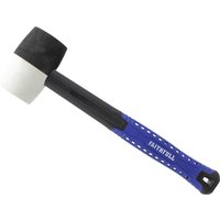 Black and white fibreglass combination mallet with blue handle, branded Faithfull.