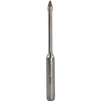 Faithfull carbide drill bit for tile and glass, silver with pointed tip and cylindrical shank.