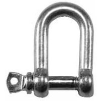 Faithfull D-Shackle zinc plated, 8mm, U-shaped with threaded pin, metallic finish, pack of 2.