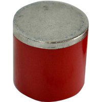 Red Faithfull Deep Pot Magnet with a silver metallic top and cylindrical shape.