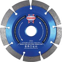 Blue Faithfull diamond mortar raking cutting disc with silver segments and central label.
