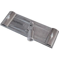 Gray Faithfull drywall pole sander head with rectangular metal frame and central pivot joint.