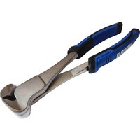 Faithfull End Cutting Pliers with silver metal jaws and blue-black rubber grips.