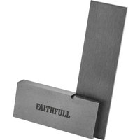 "Faithfull Engineers Square, silver metal with engraved logo, right-angle tool for precision measuring"