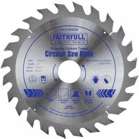 Circular saw blade, silver with blue text, 24 teeth, 180mm diameter, 30mm bore, by Faithfull.
