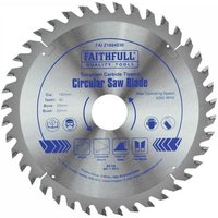Silver Faithfull Tct circular saw blade, 180mm diameter, 30mm bore, 40 teeth, with blue text and logo.