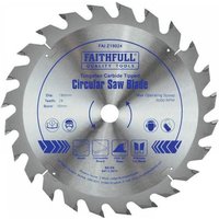 Silver Faithfull circular saw blade, 190mm diameter, 16mm bore, 24 teeth, with printed specifications.
