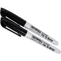 White Faithfull Fine Tip Permanent Marker Pen with black cap and clip, bold black branding on the barrel.