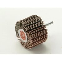 Faithfull flap wheel 60x40mm coarse with radial abrasive flaps and metal shank for sanding and finishing surfaces.