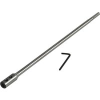 Faithfull Flat Drill Bit Extension, long silver metal rod with hex key, designed for extending drill reach.