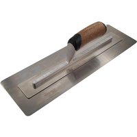 Faithfull Flex finishing trowel with cork handle, 400mm, stainless steel blade, and black grip.