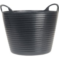 Black Faithfull Flex Tub, 28 litre capacity, with ribbed texture and two sturdy handles.