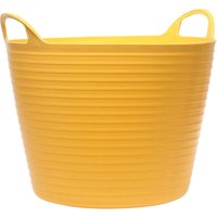 Yellow Faithfull Flex Tub Heavy Duty Flexible Bucket with ribbed texture and two sturdy handles.