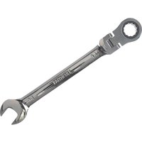 Silver Faithfull flexible ratchet combination spanner with open-end and ratcheting box-end head.