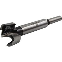 Faithfull Forstner Bit 26mm, silver steel with sharp cutting edges and cylindrical shank, engraved brand name.