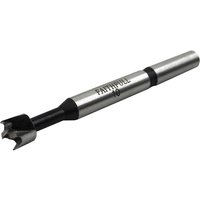 Faithfull Forstner drill bit with silver cylindrical shank and black cutting head, engraved with brand name.
